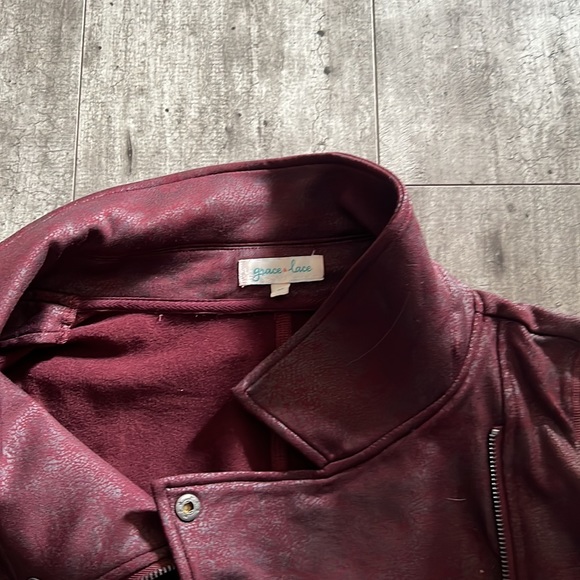 Grace and Lace Bomber jacket in wine colour - Picture 2 of 2